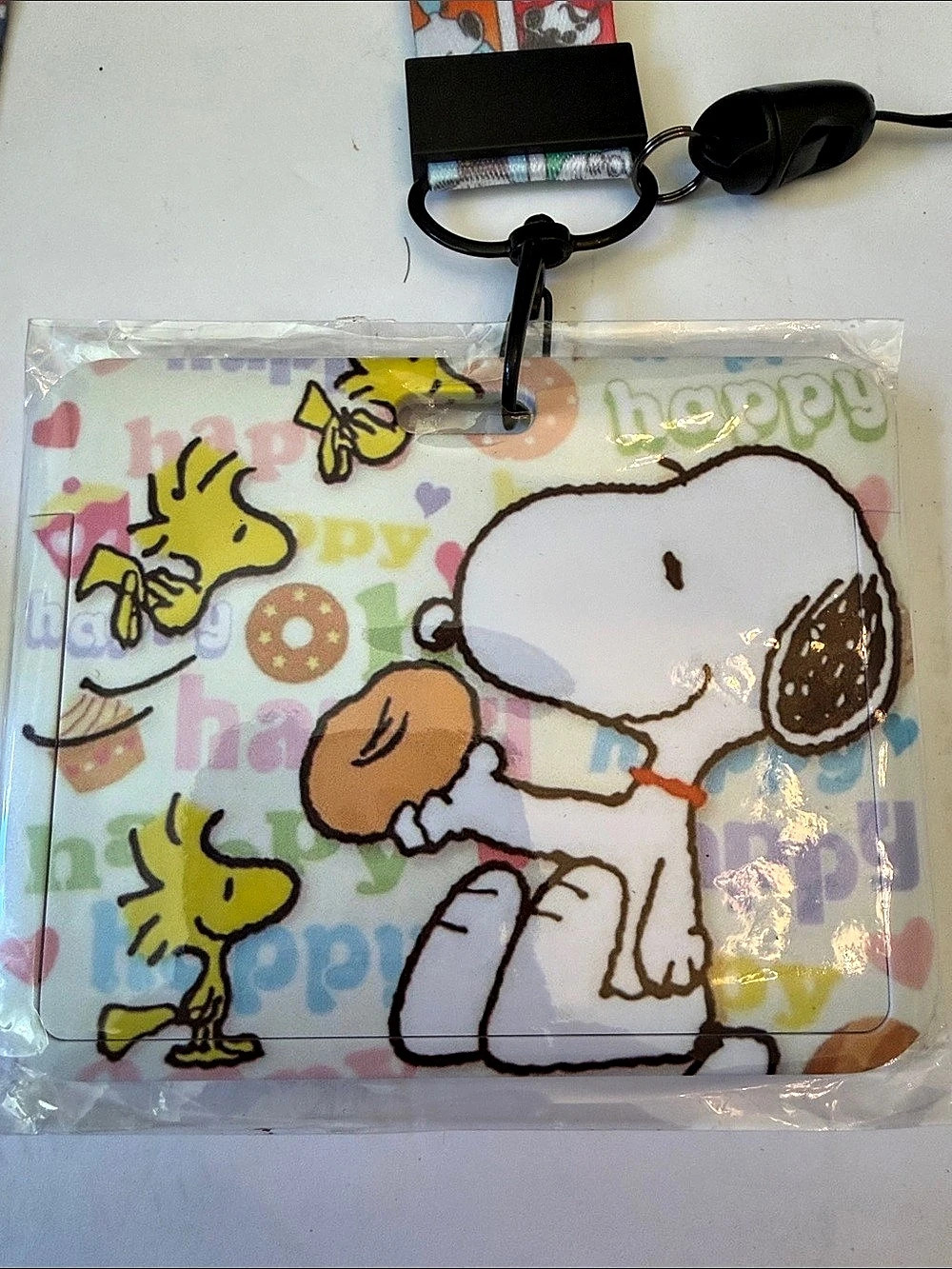 Peanuts Snoopy ID Card Holder with Lanyard Multicolor & White